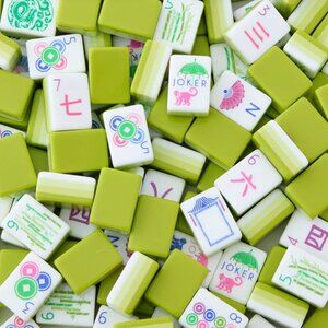 Mahjong Tiles. New. Green. 6 Sets Left. Sets have slight misprints. see details